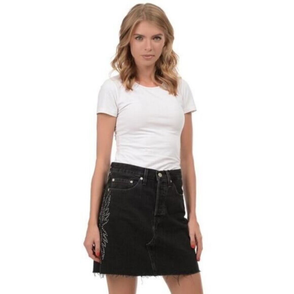 Levi's High-Rise Studded Denim Skirt Size 25